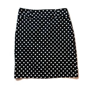 Forever 21 Black Polka Dot Straight Pencil Skirt